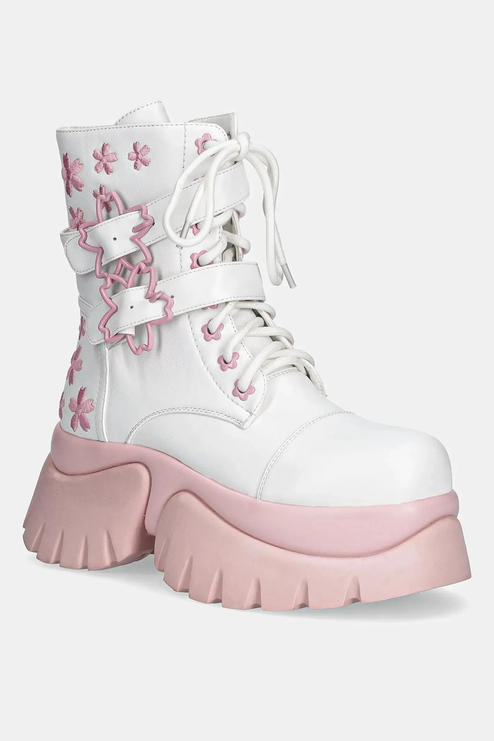 Koi Footwear bocanci Sakura Miku x Hatsune Miku cu snur alb Sakura.Miku