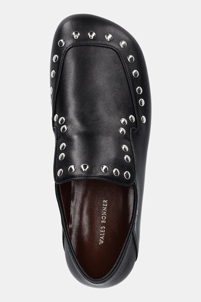 Кожаные мокасины Wales Bonner Studded Slipper чёрный WBW45000A.22000.999