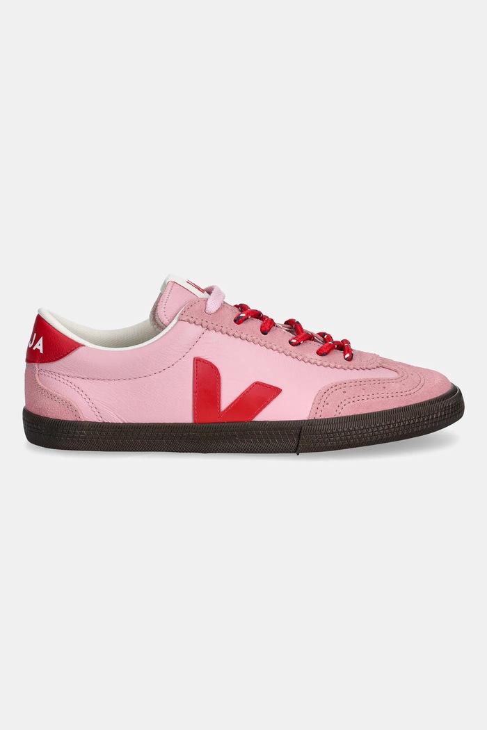Veja leather sneakers Volley VO2021182A pink AW25