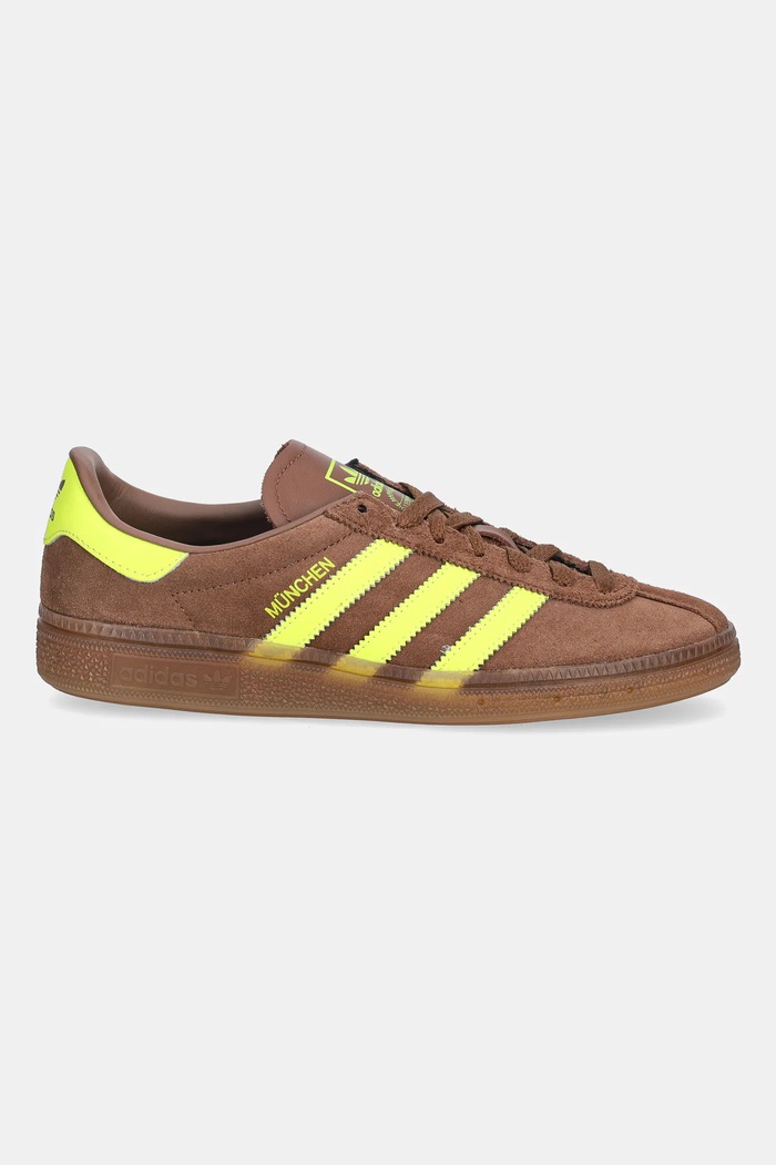 Tenisice od brušene kože adidas Originals Muenchen W JS3996 smeđa AW25
