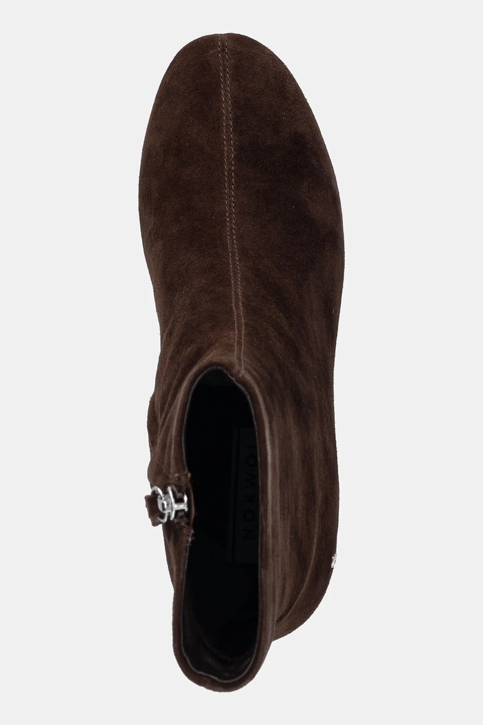 Gležnječe od brušene kože Nokwol Alyssa Brown Suede smeđa Alyssa.Brown.Suede