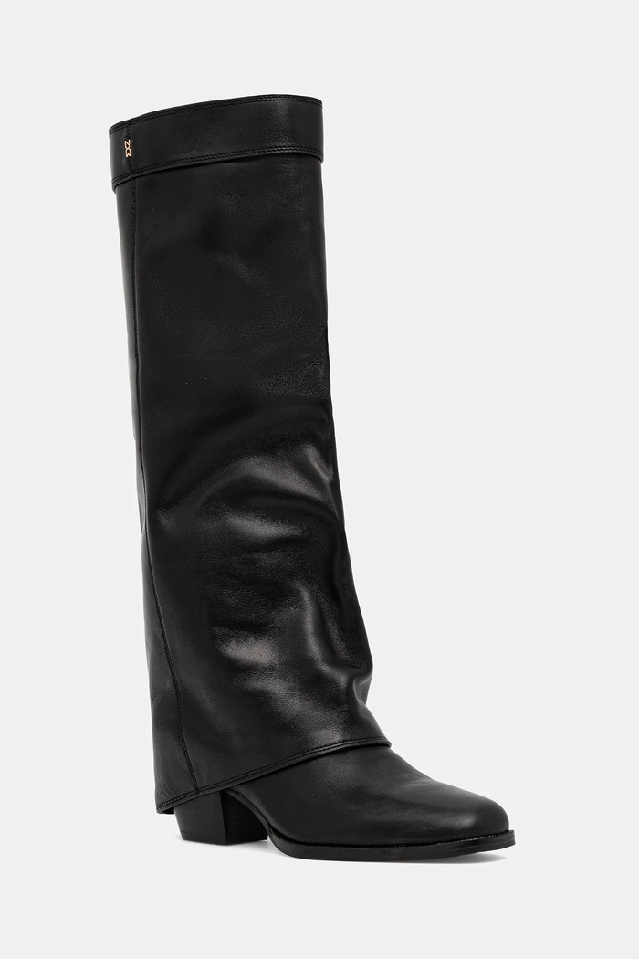 Nokwol kozaki skórzane Weather Black Leather słupek czarny Weather.Black.Leather