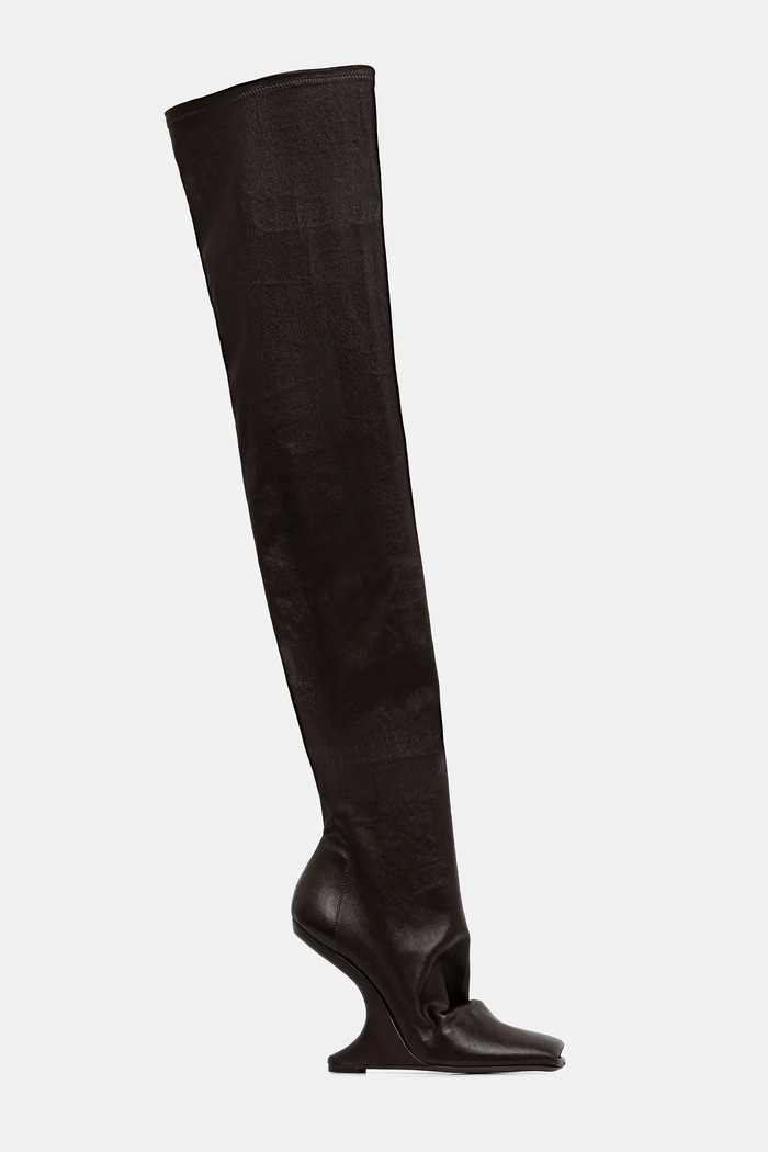 Rick Owens Lilies ghete de piele Cantilever 11 LI02E3801.LS maro AW25