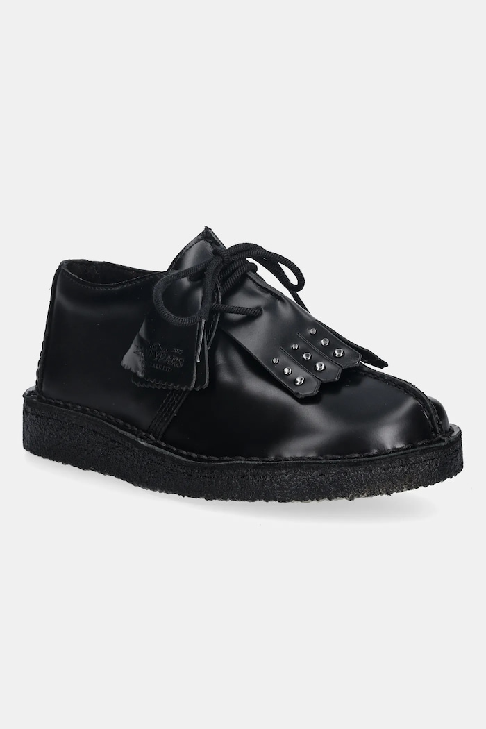 Clarks Originals pantofi de piele Desert Trek plat negru 26183315