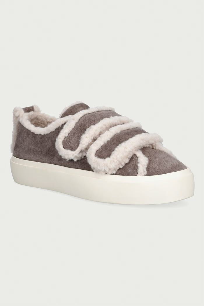 Inuikii Shearling Low Velcro sneakersy damskie zamszowe szary 1001.001.0231.030