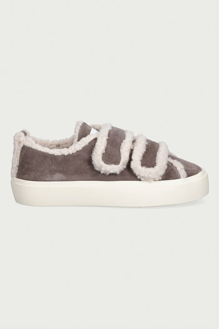 Inuikii Shearling Low Velcro sneakersy damskie zamszowe 1001.001.0231.030 szary AW25