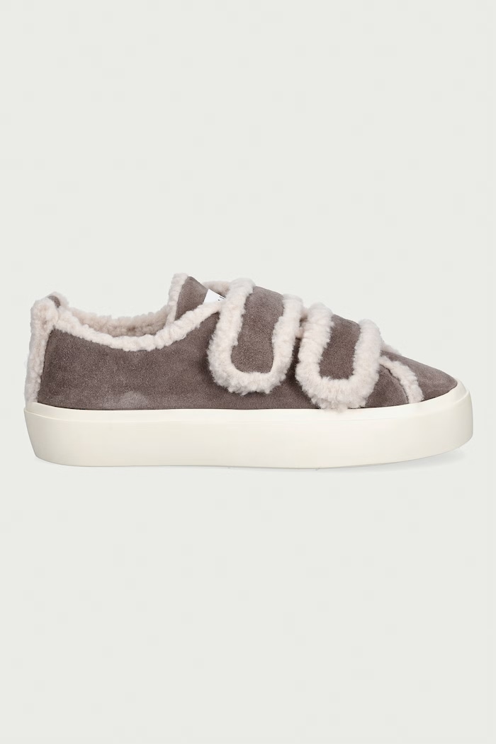 Inuikii Shearling Low Velcro sneakersy damskie zamszowe 1001.001.0231.030 szary AW25