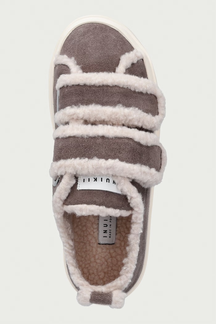 Inuikii Shearling Low Velcro sneakersy damskie zamszowe szary 1001.001.0231.030
