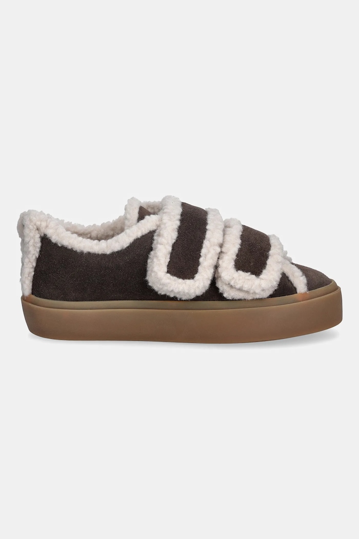 Superge iz semiša Inuikii Shearling Low Velcro 1001.001.0231.152 rjava AW25