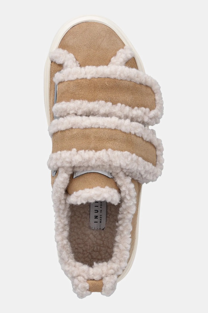 Semišové tenisky Inuikii Shearling Low Velcro béžová 1001.001.0231.250