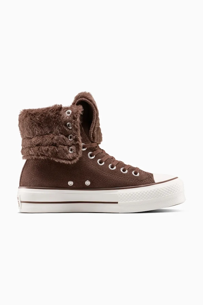 Converse teniși Chuck Taylor All Star Star Fold Over Lift platformă maro A15230C