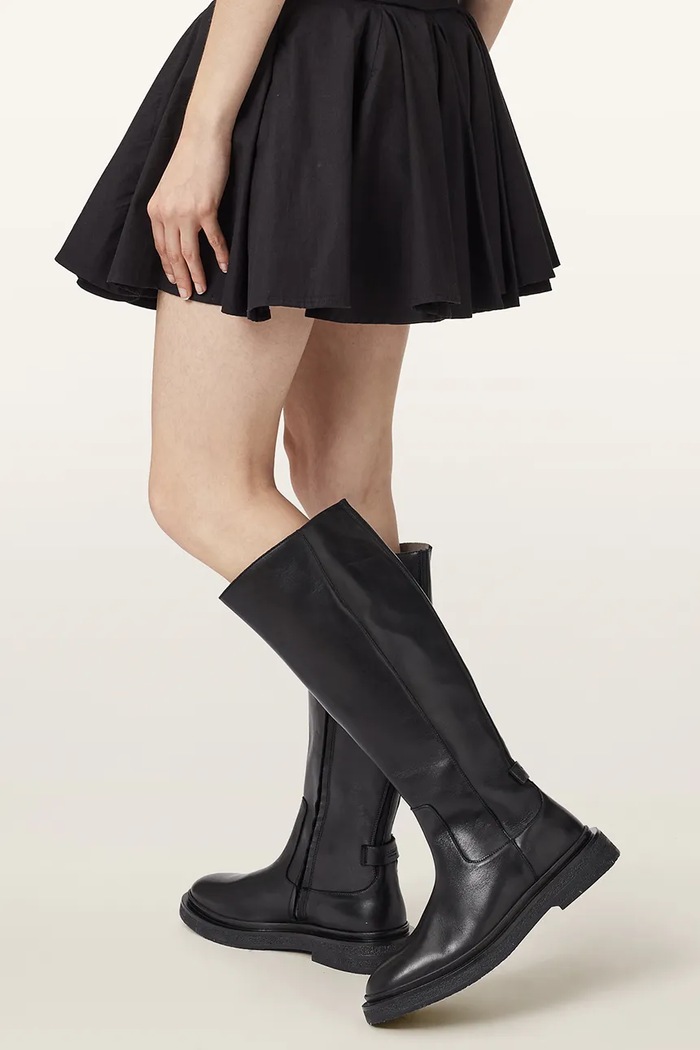 Kožené čižmy AllSaints Escher Rider Boot W083FD