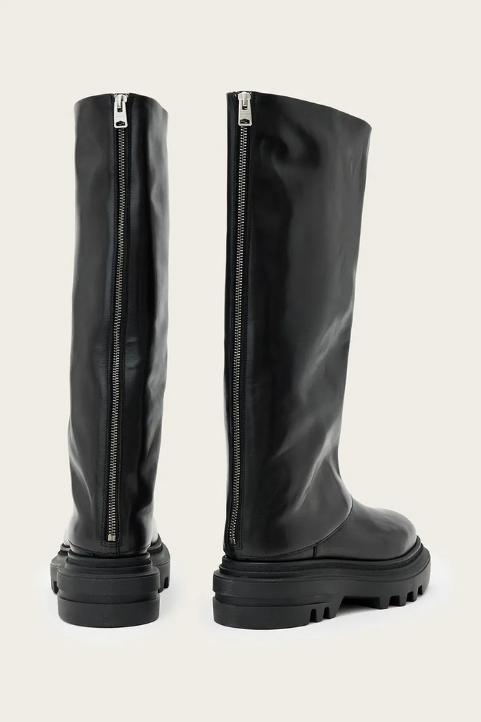 Cipők AllSaints bőr csizma Maxie Boot W064FD fekete