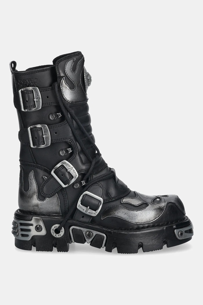 Kožené členkové topánky New Rock M.107.S2 čierna AW25
