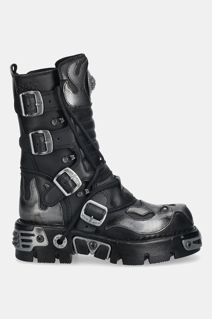Kožené členkové topánky New Rock M.107.S2 čierna AW25