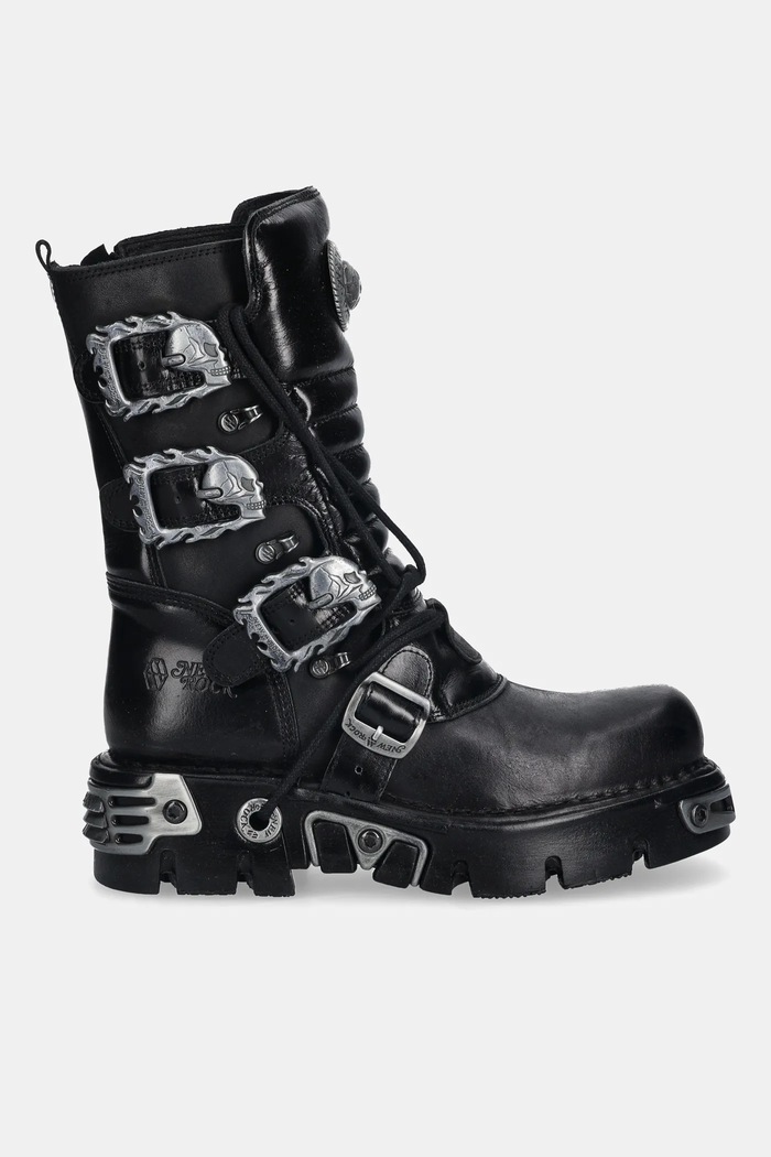 Kožené členkové topánky New Rock M.391.S1 čierna AW25