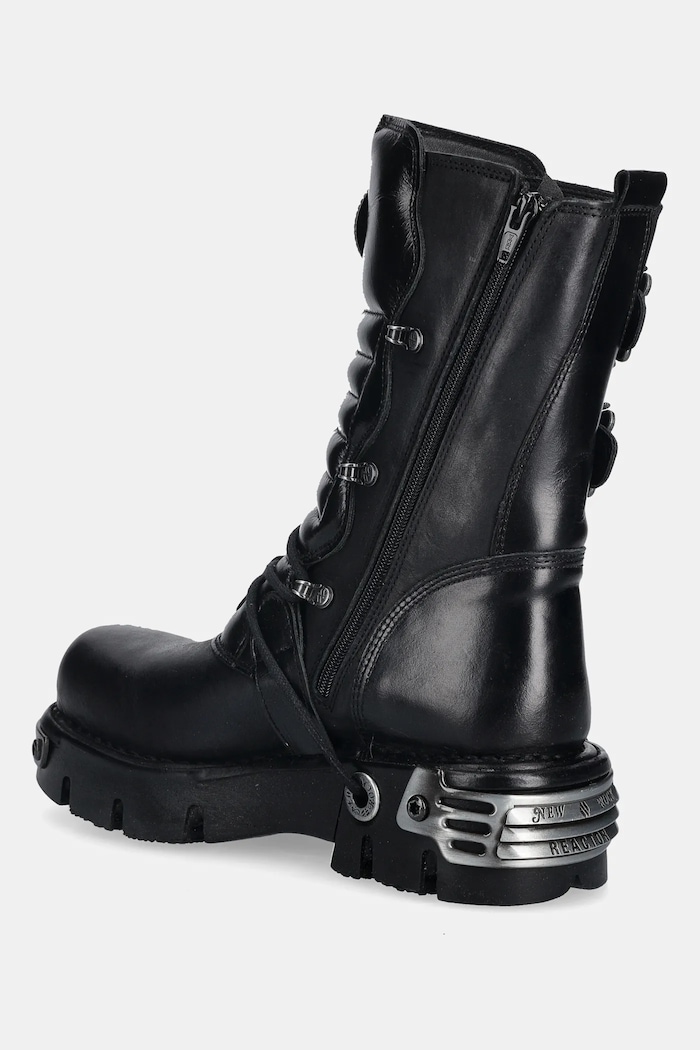 Obuv Kožené členkové topánky New Rock M.391.S1 čierna