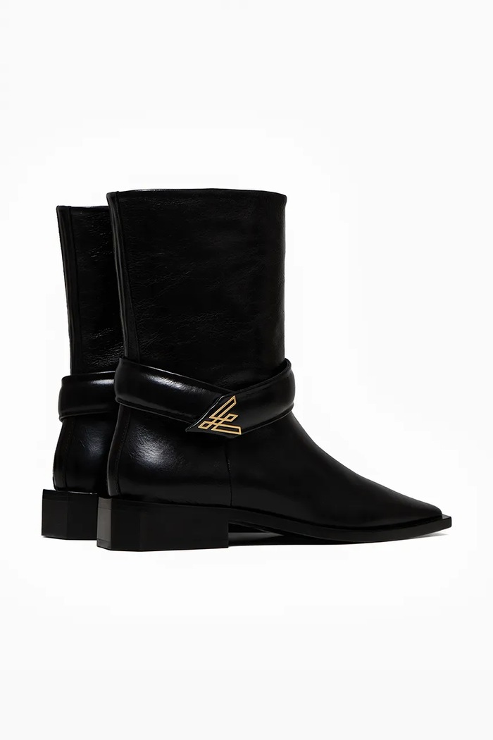 Obuwie Vanda Novak botki skórzane ZOEY DEEP BLACK ZOEY.DEEP.BLACK czarny