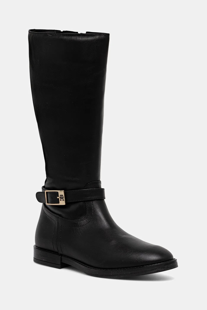 Dětské kožené boty Tommy Hilfiger přírodní kůže černá T4A6.34037