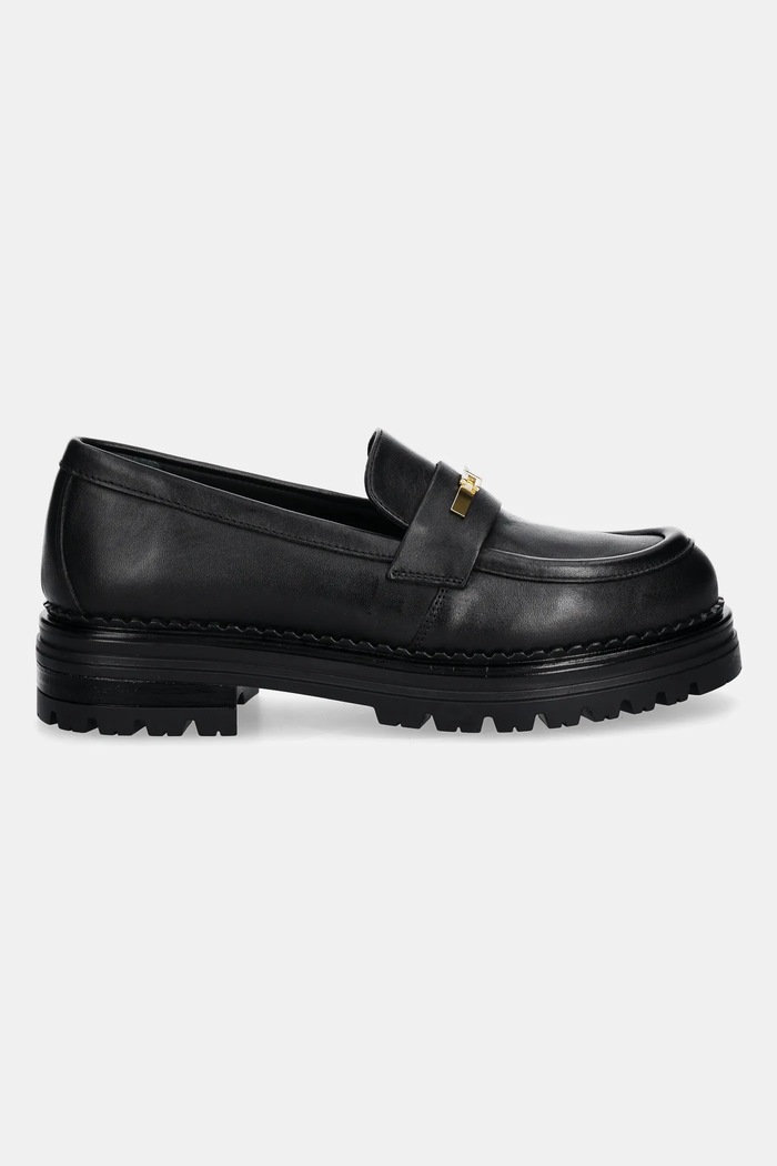 Elisabetta Franchi mocasini de piele F4A4.E0397 negru AW25