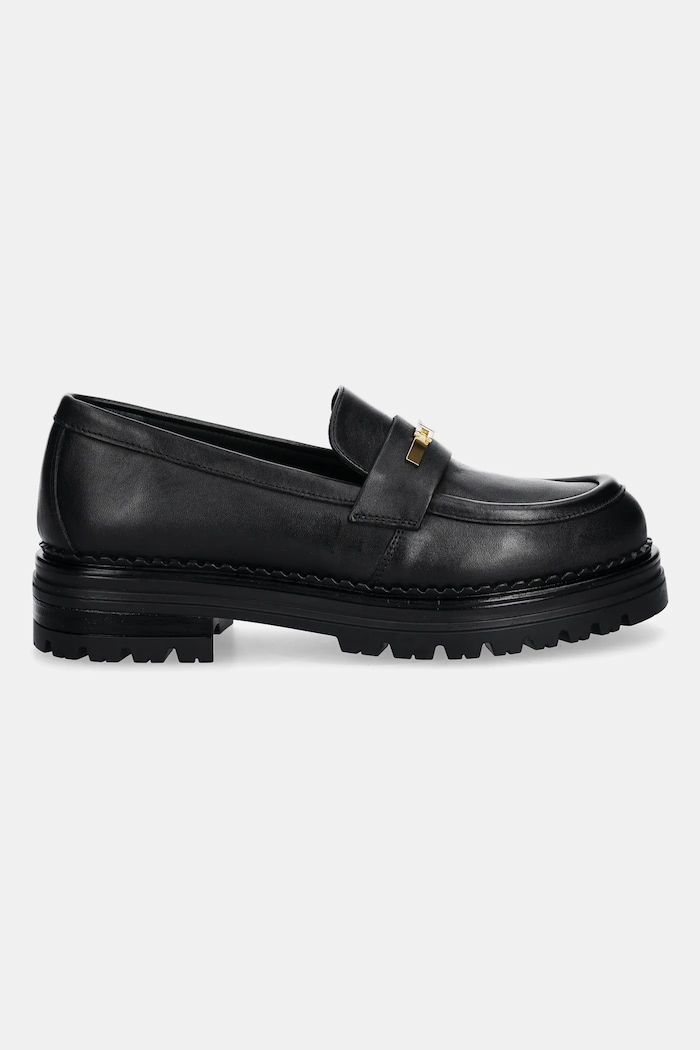 Elisabetta Franchi mocasini de piele F4A4.E0397 negru AW25