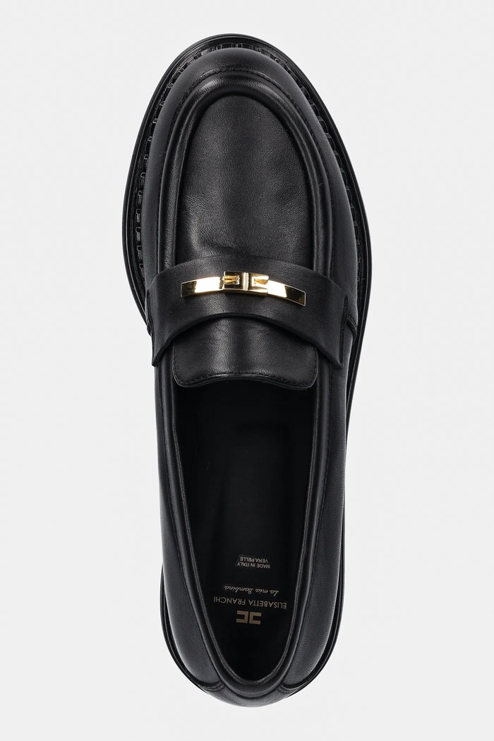 Elisabetta Franchi mocasini de piele negru F4A4.E0397