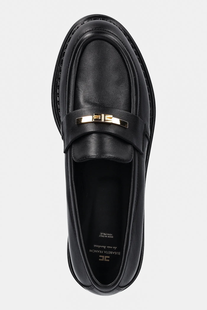 Elisabetta Franchi mocasini de piele negru F4A4.E0397
