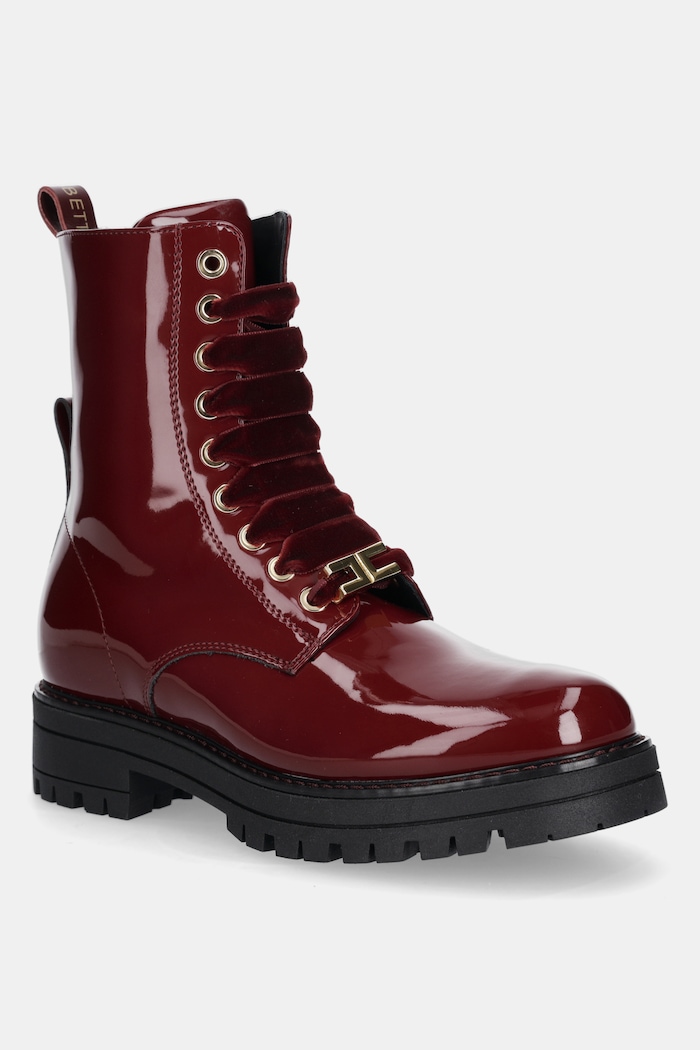 Elisabetta Franchi bocanci copii cu snur burgundia F4A5.E0414.35.38