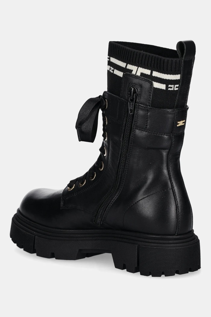 Fete Elisabetta Franchi bocanci din piele pentru copii F4A5.E0422.35.38 negru