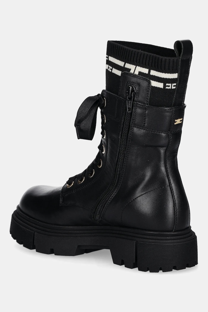 Fete Elisabetta Franchi bocanci din piele pentru copii F4A5.E0422.35.38 negru