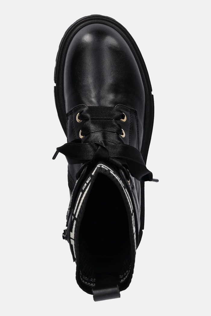 Elisabetta Franchi bocanci din piele pentru copii negru F4A5.E0422.35.38