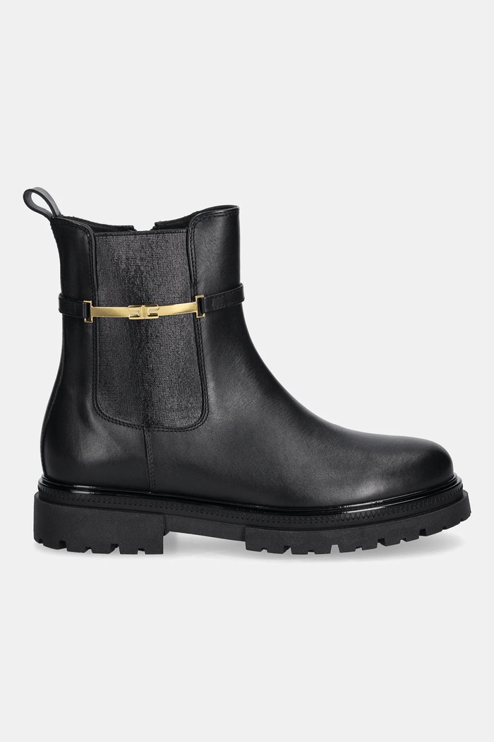 Детски челси боти от кожа Elisabetta Franchi F4A5.E0441 черен AW25