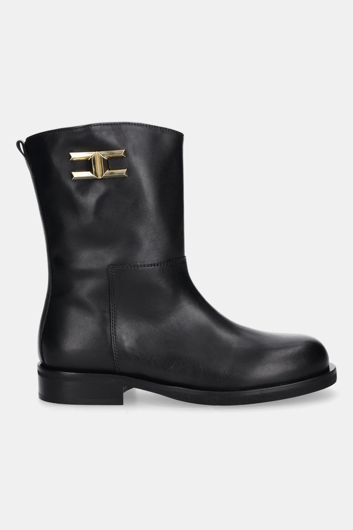 Elisabetta Franchi ghete din piele pentru copii F4A5.E0445 negru AW25