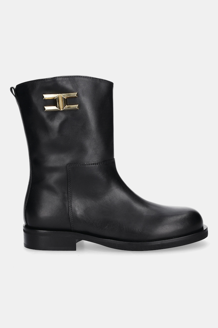 Elisabetta Franchi ghete din piele pentru copii F4A5.E0445 negru AW25