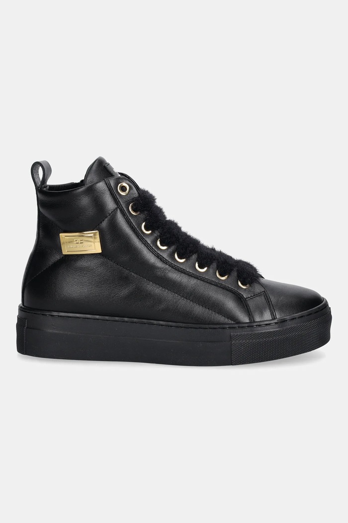 Detské kožené tenisky Elisabetta Franchi F4A9.E0362 čierna AW25