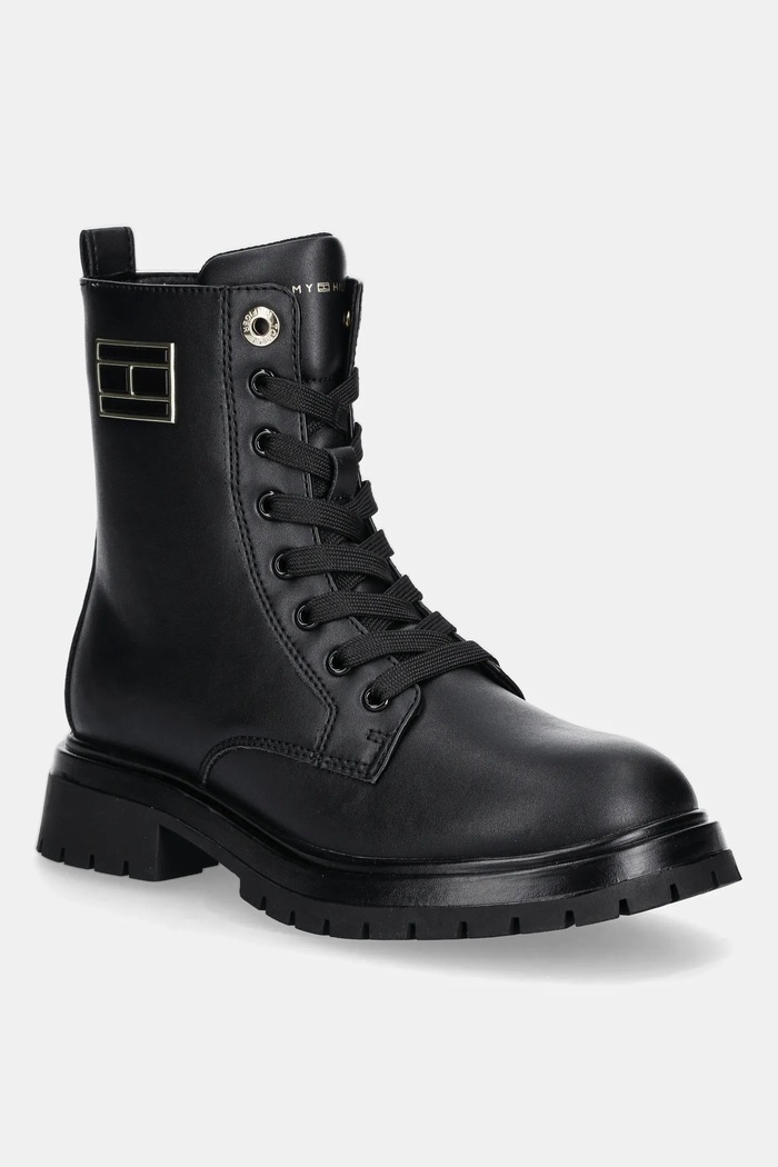 Detské topánky Tommy Hilfiger imitácia kože čierna T3A5.34015