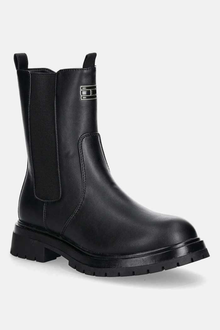 Detské čižmy Tommy Hilfiger imitácia kože čierna T3A5.34016