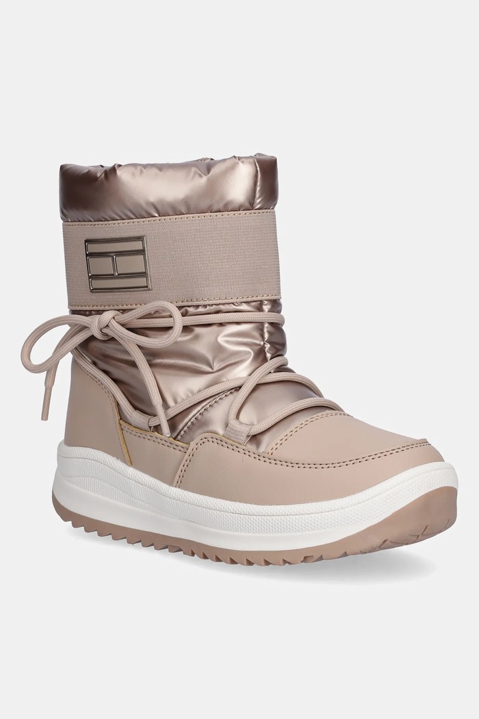 Tommy Hilfiger buty zimowe dziecięce imitacja skóry licowej beżowy T3A5.34052.30.34