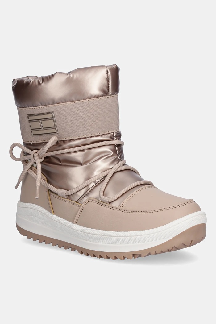 Tommy Hilfiger buty zimowe dziecięce imitacja skóry licowej beżowy T3A5.34052.35.40