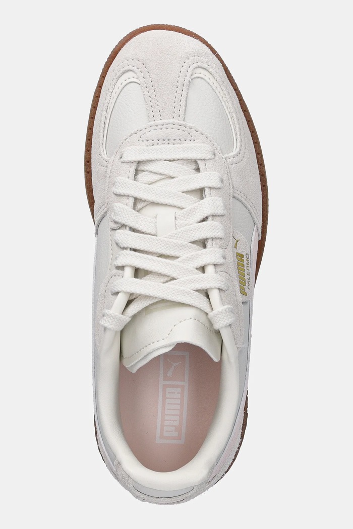 Sneakersy skórzane dziecięce Palermo Moda Jr Puma 398855 beżowy