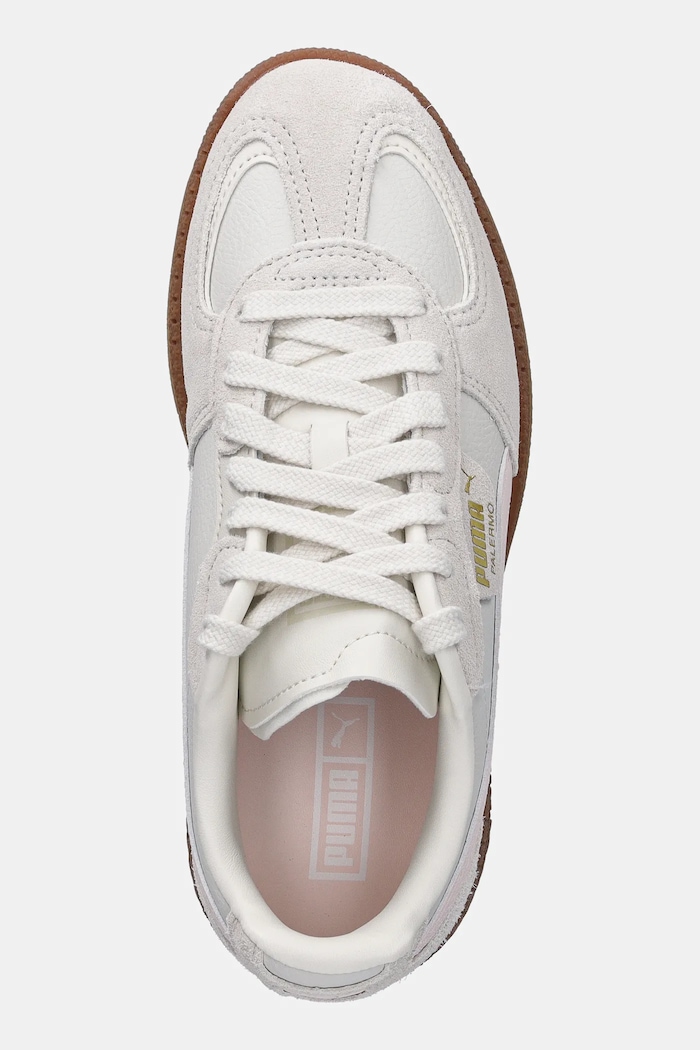 Sneakersy skórzane dziecięce Palermo Moda Jr Puma 398855 beżowy