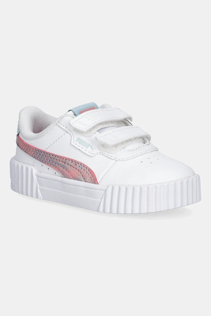 Παιδικά sneakers Puma Carina 3.0 Space belle V Inf απομίμηση λείου δέρματος λευκό 402805