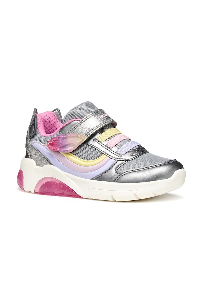 Geox sneakersy dziecięce FADINLIGHT imitacja skóry licowej srebrny J55M4A.0AJGN.24.27