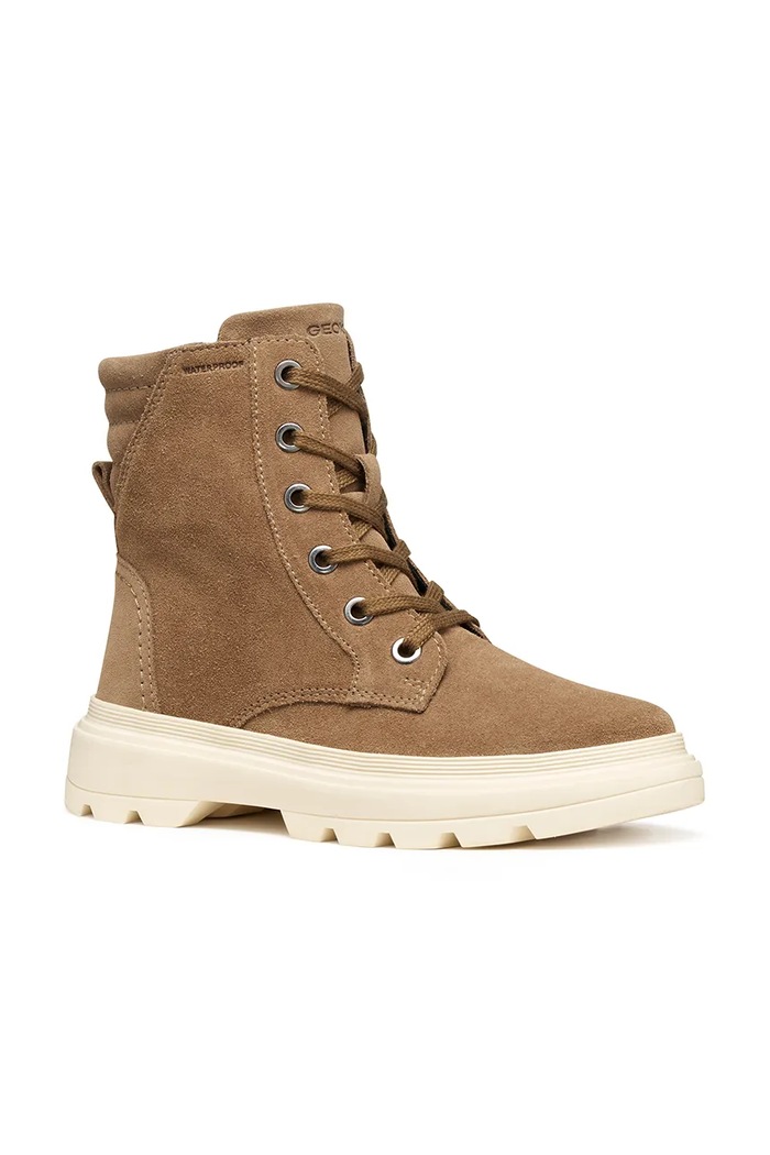 Detské semišové topánky Geox KIDDARTAH jemné zateplenie hnedá J56NDA.00022.28.35