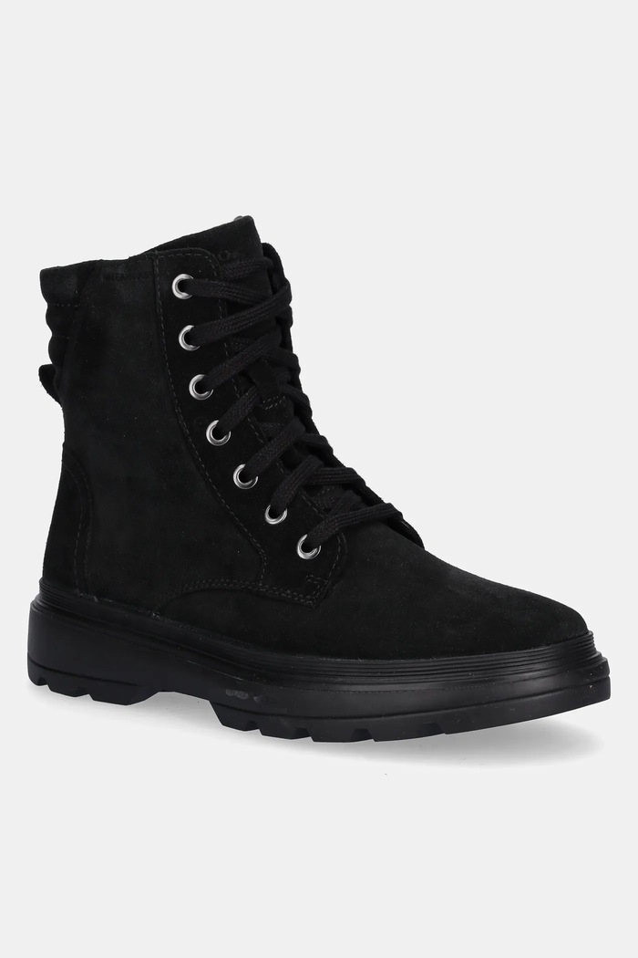 Geox cizme din piele întoarsă pentru copii KIDDARTAH neizolat negru J56NDA.00022.36.39