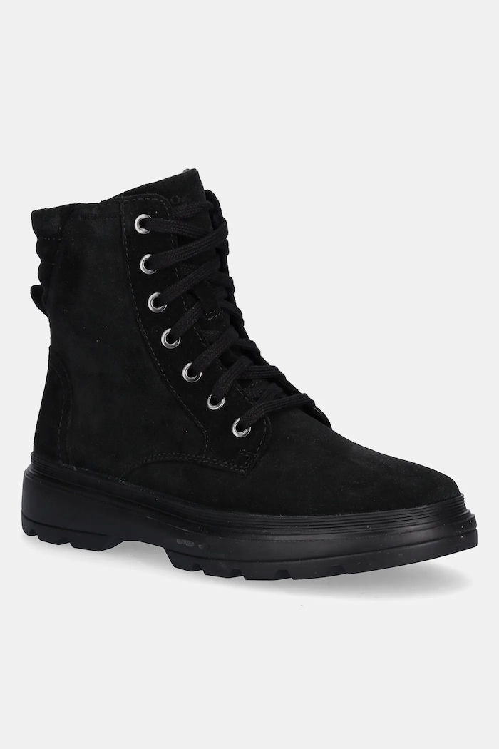 Geox cizme din piele întoarsă pentru copii KIDDARTAH neizolat negru J56NDA.00022.36.39