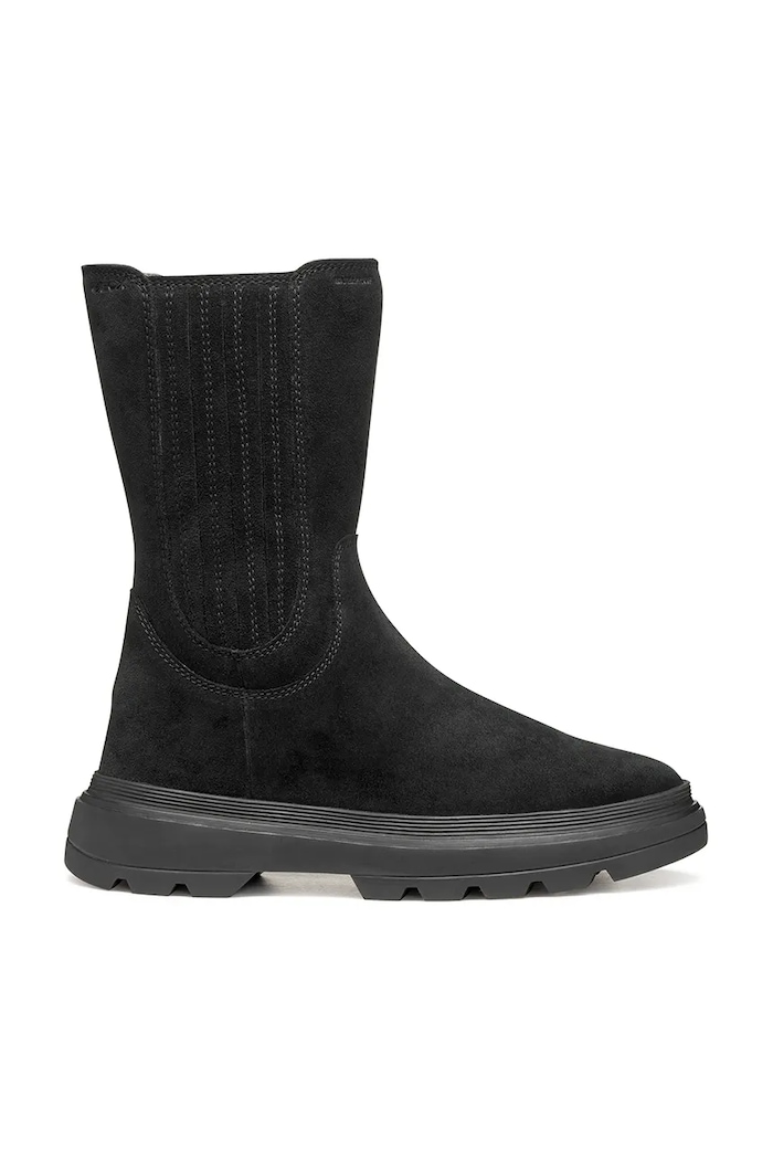 Geox cizme din piele întoarsă pentru copii KIDDARTAH J56NDB.00022.36.39 negru AW25