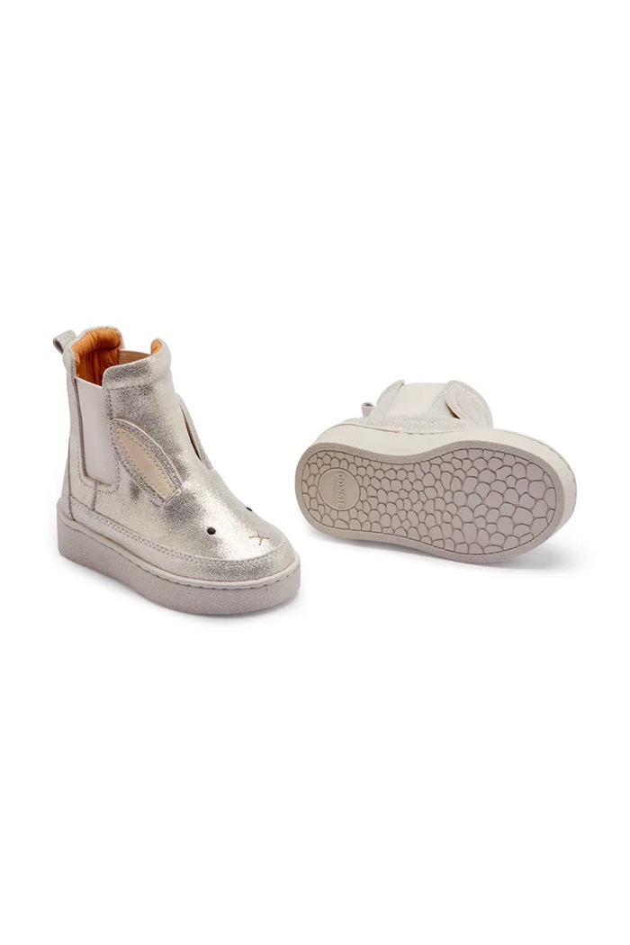 Δερμάτινα βρεφικά παπούτσια Donsje Kheera Boots Bunny 1504401 ασημί AW25