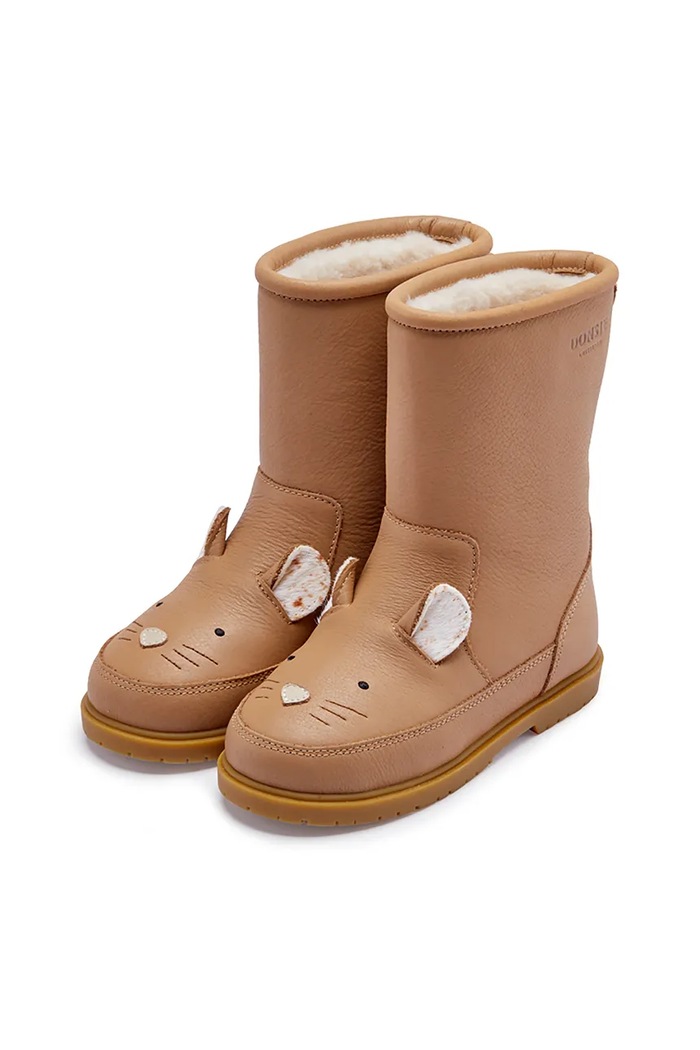 Deklice Otroški zimski usnjeni čevlji Donsje Wadudu Exclusive Boots Mouse 2022122.22.28 rjava