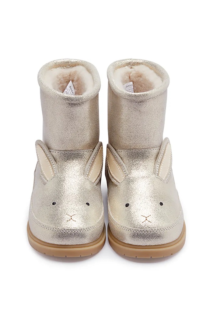 Donsje ghete de iarnă pentru copii din piele Xelly Boots Bunny argintiu 2031701.22.28